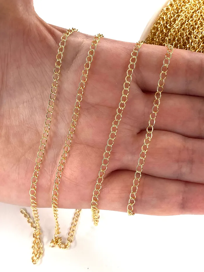 100 Meters Reel BULK24Kt Gold Plated Extender Chain 35x45mm Gold Plated Extender Chain 100 Meters330 Feet Extender Chain Peppy Beads Necklaces 100 Meters Reel BULK24Kt Gold Plated Extender Chain 35x45mm Gold Plated Extender Chain 100 Meters330 Feet Extender Chain Peppy Beads Necklaces
