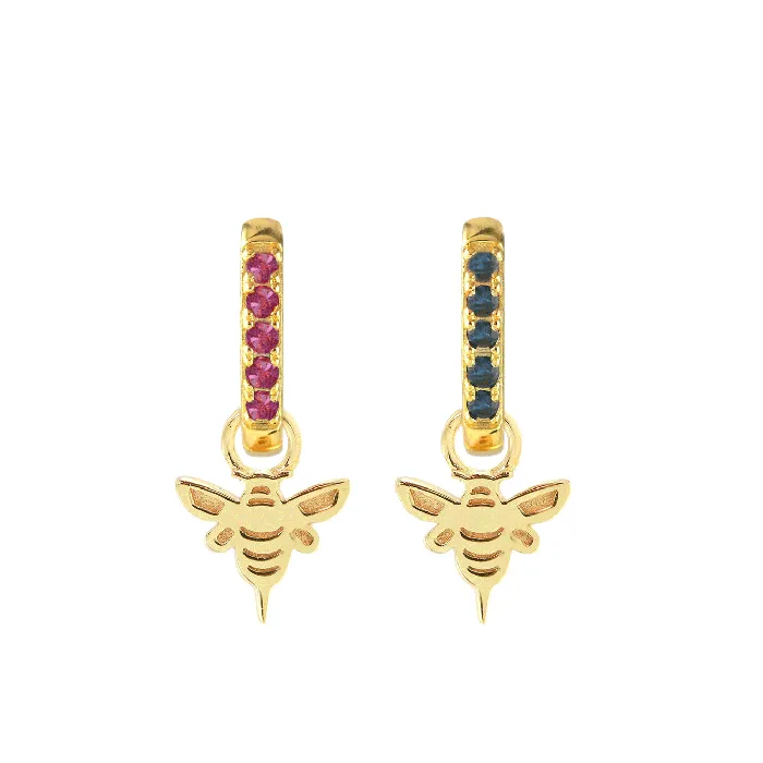 Bumble Bee Hoop Earring Charm Kris Nations Earrings