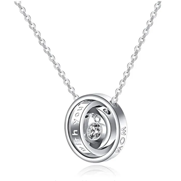 Cadenas de Mujer con Dije Mom y Zirconia Blanca Gold Shield Necklaces