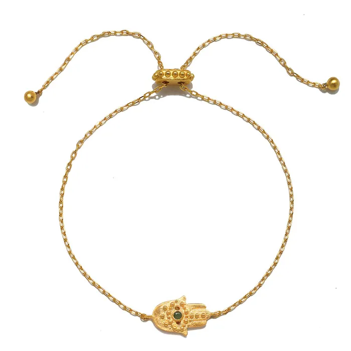 Gold Hamsa Emerald Bracelet Satya Bracelets