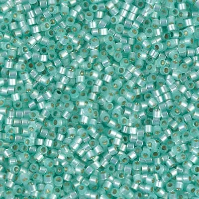 Peppy Beads Necklaces DB0626 Silver Lined Light Aqua Green Alabaster Dyed Miyuki Delica 110 Peppy Beads Necklaces DB0626 Silver Lined Light Aqua Green Alabaster Dyed Miyuki Delica 110