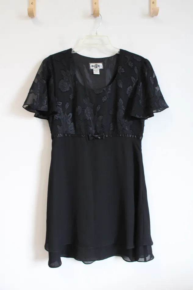 Rings DJI DJI Vintage Black Flowy Black Dress 910