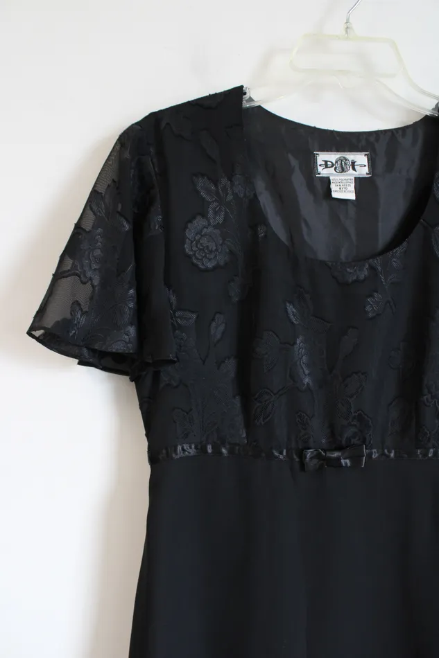 Rings DJI DJI Vintage Black Flowy Black Dress 910