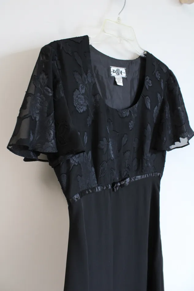 Rings DJI DJI Vintage Black Flowy Black Dress 910