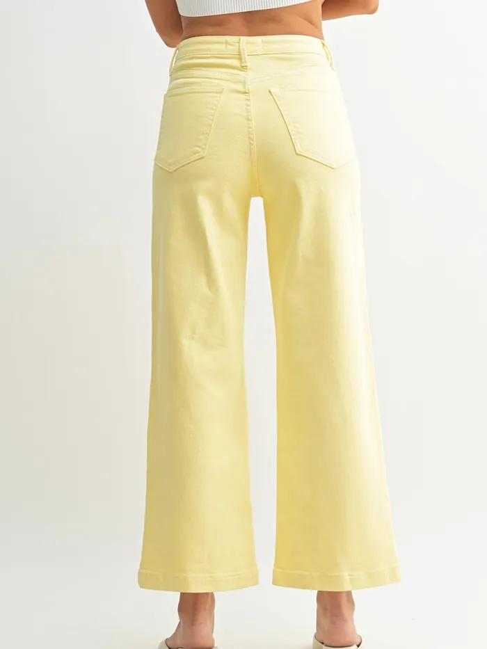 Rings Just Panmaco Just Black Denim Summer Patch Pocket Wide Leg