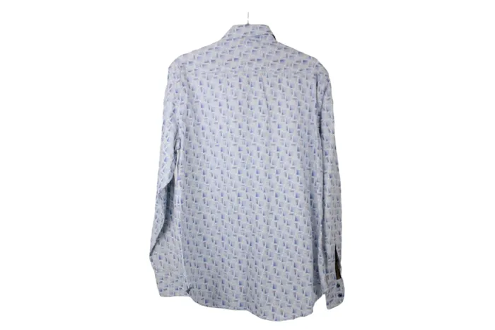 Rings Robert Graham Robert Graham Blue Pattern Classic Fit Button Down Shirt L