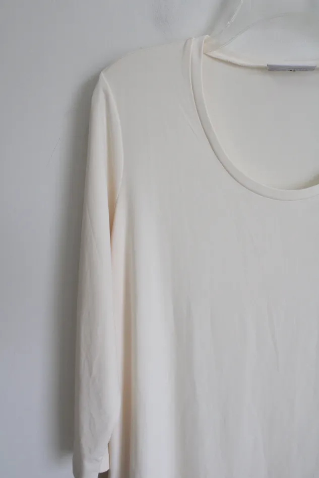 Susan Graver Earrings Susan Graver Long Sleeve Cream Top M