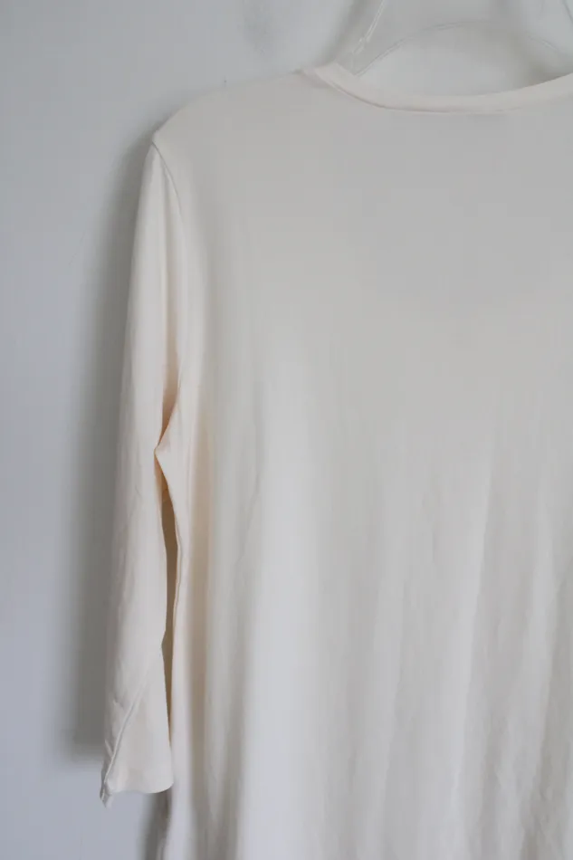 Susan Graver Earrings Susan Graver Long Sleeve Cream Top M