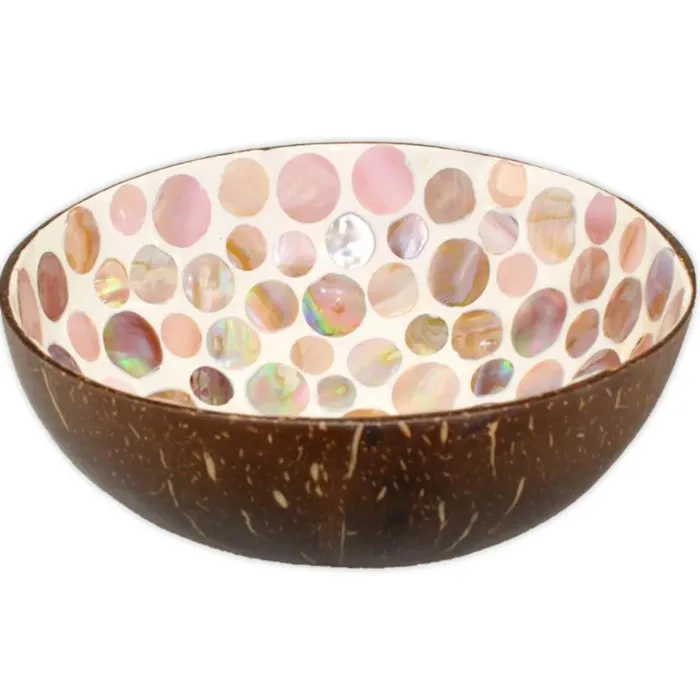 WORLDBUYERS Mosaic Polka Dot Mother of Pearl Coconut Bowl Necklaces