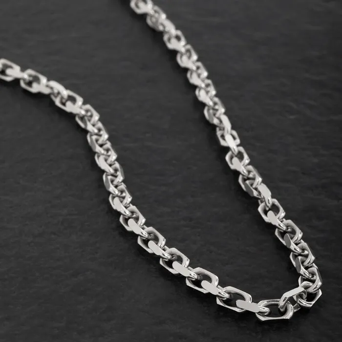 35mm Silver Forza Heavy Link Chain Lion Clasp Proclamation Jewelry Necklaces