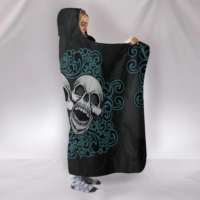 Earrings wcfulfillment 3 Skulls Hooded blanket