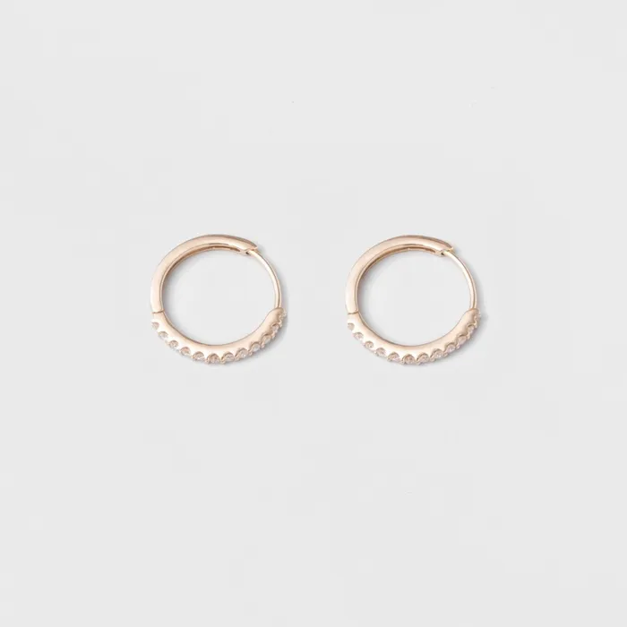 fejn PWD new diamond huggie solid gold Earrings