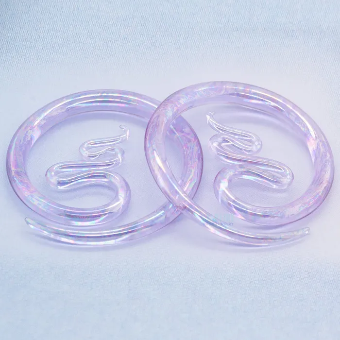 Glassheart Glass Heart Studio Earrings Glass Moons Oil Slick Purple Rain