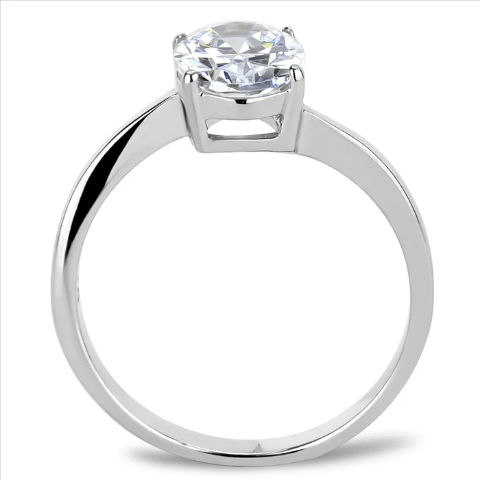 Green Rings CJE3433 Wholesale Womens Stainless Steel Clear AAA Grade CZ Oval Ring Green Rings CJE3433 Wholesale Womens Stainless Steel Clear AAA Grade CZ Oval Ring