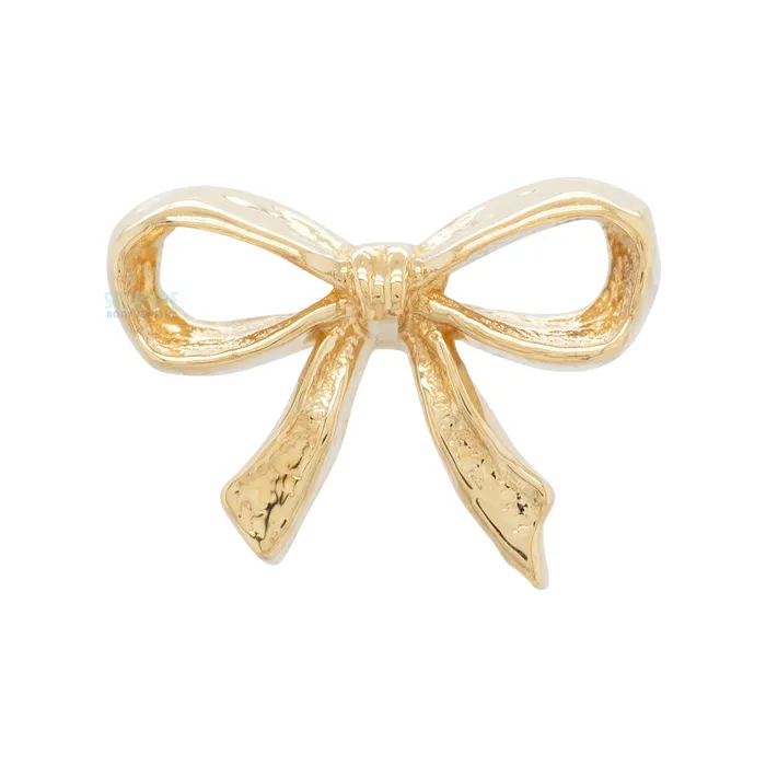 Lovelee Bow 1 Threaded End in Gold Anatometal Earrings