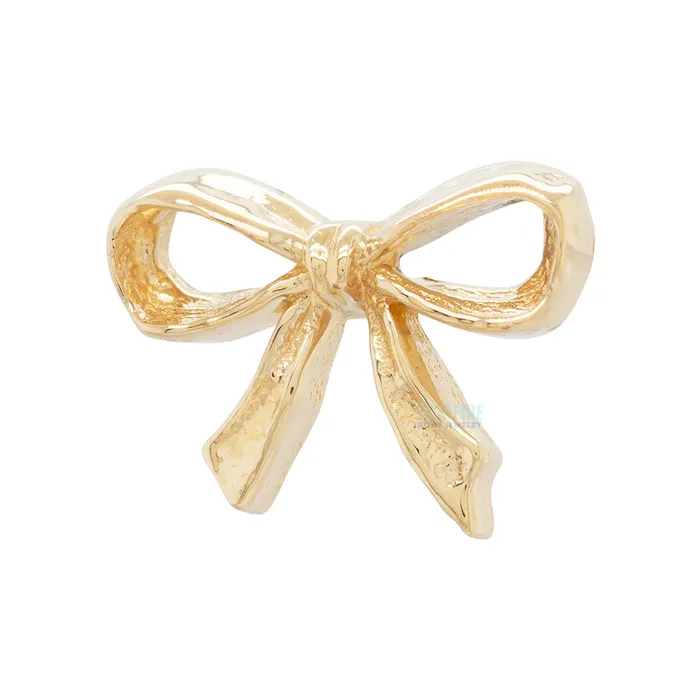 Lovelee Bow 1 Threaded End in Gold Anatometal Earrings