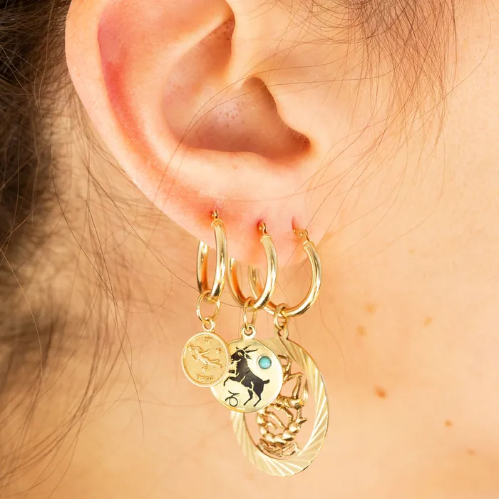 Movable Cuckoo Clock 14k Gold And Enamel Charm Vintage Earrings