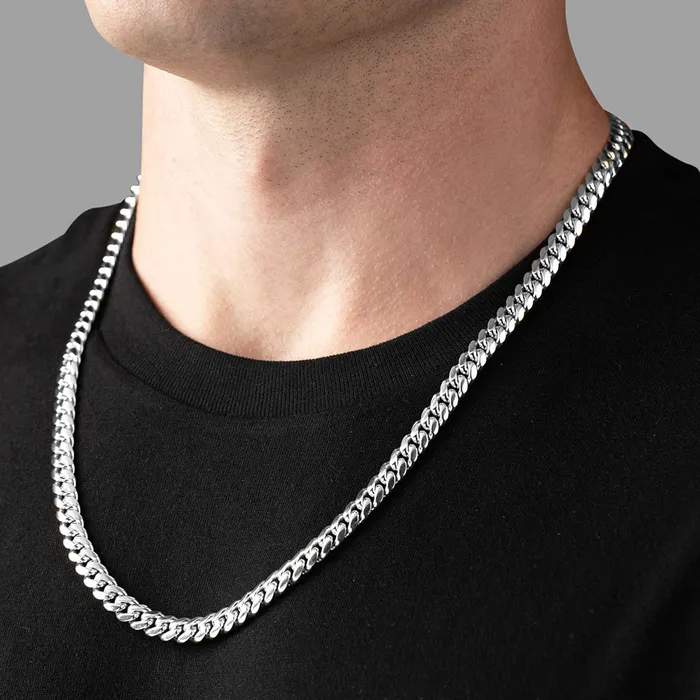 Necklaces Proclamation Jewelry 7mm Silver Miami Cuban Link Chain