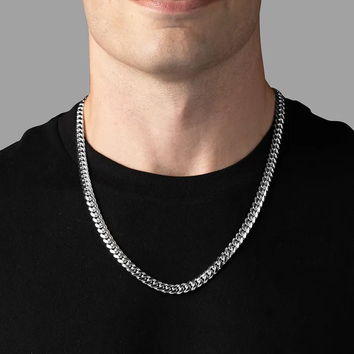 Necklaces Proclamation Jewelry 7mm Silver Miami Cuban Link Chain
