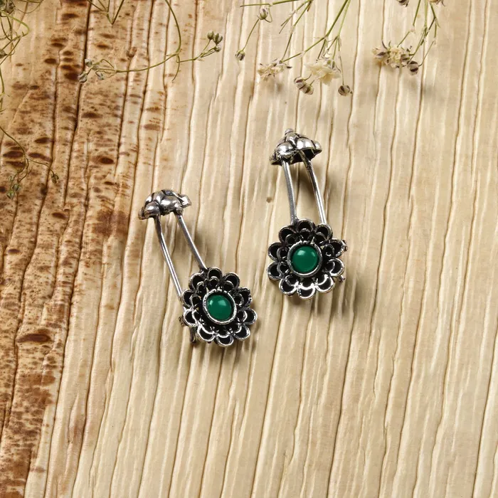 Necklaces Teejh Teejh Idika Silver Oxidised Clip On Bugadi Necklaces Teejh Teejh Idika Silver Oxidised Clip On Bugadi