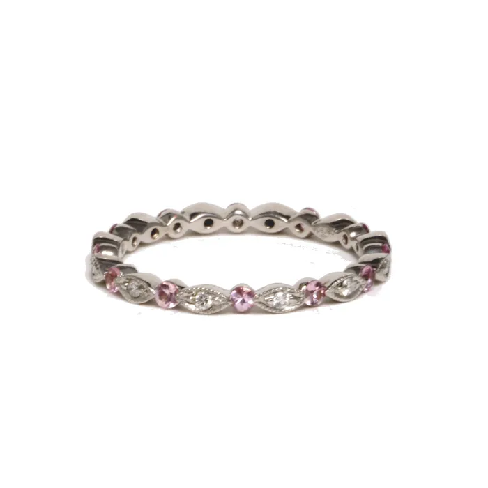 Parade Rings Pink Sapphire Diamond Eternity Band