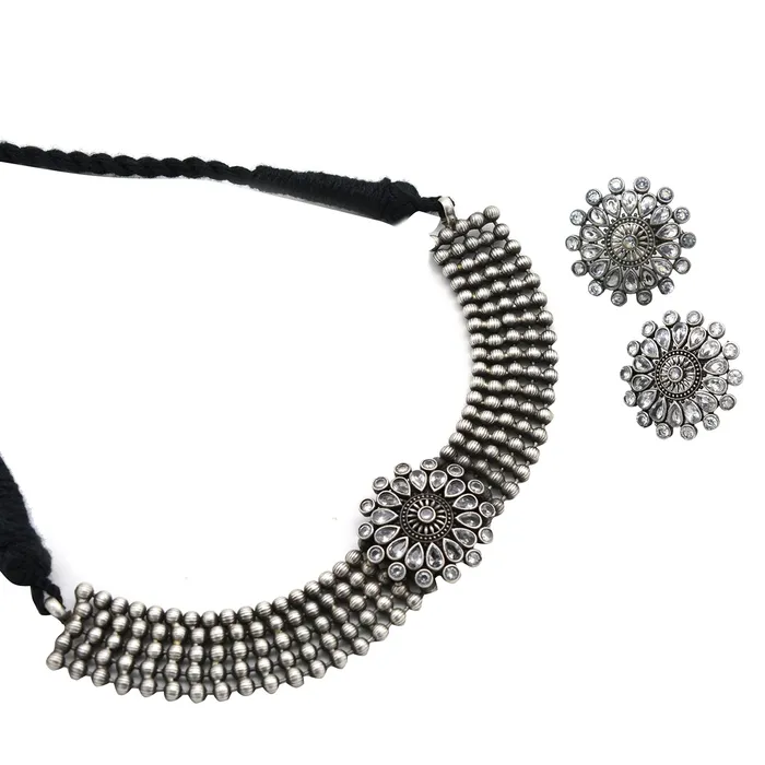 Rings Teejh Teejh Leiksha Silver Oxidised Jewelry Gift Set
