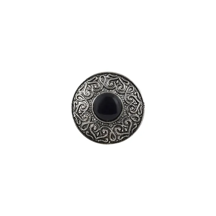 Teejh Nayana Black Stone Silver Oxidised Ring Teejh Rings
