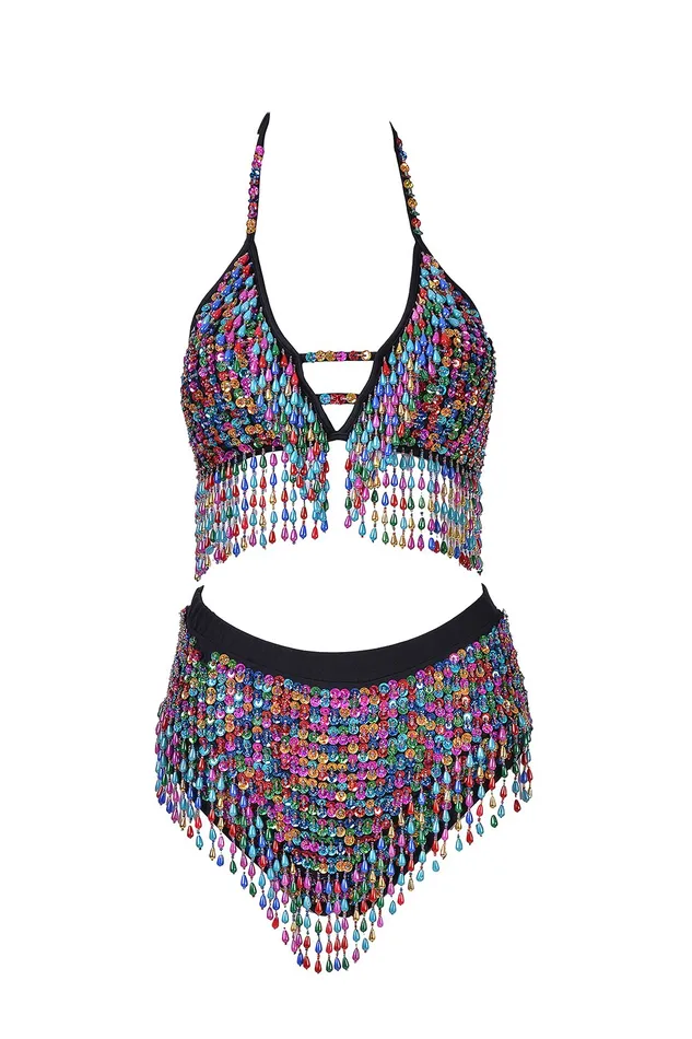 THE LUMi SHOP Hand Stitched Sequin High Waisted Bottoms Lucky Charms Necklaces
