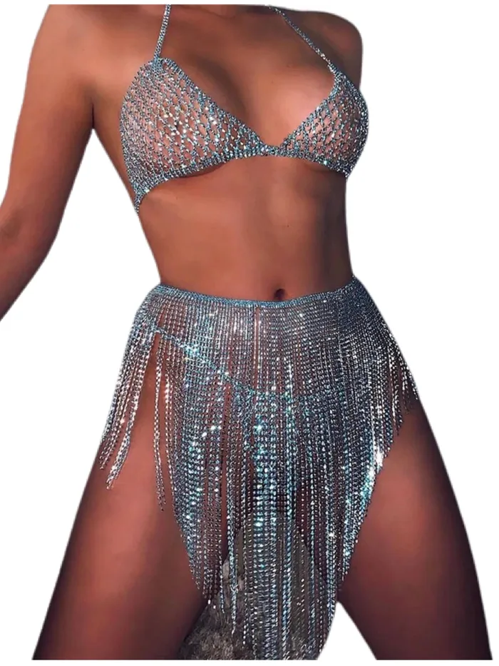 THE LUMi SHOP Rings Blue Rhinestone Goddess Body Jewelry Set