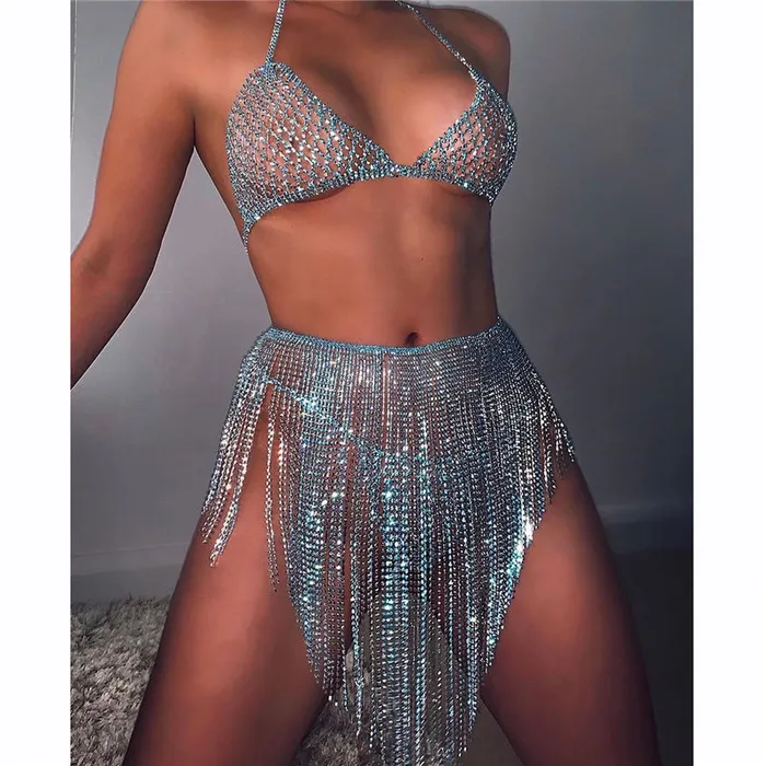 THE LUMi SHOP Rings Blue Rhinestone Goddess Body Jewelry Set