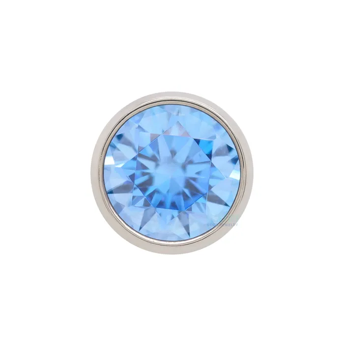 threadless 3mm BezelSet BrilliantCut Gem End Anatometal Rings