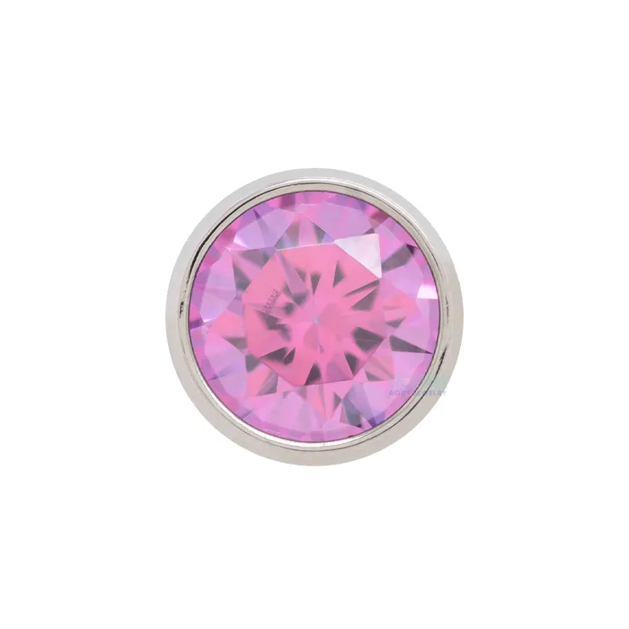 threadless 3mm BezelSet BrilliantCut Gem End Anatometal Rings