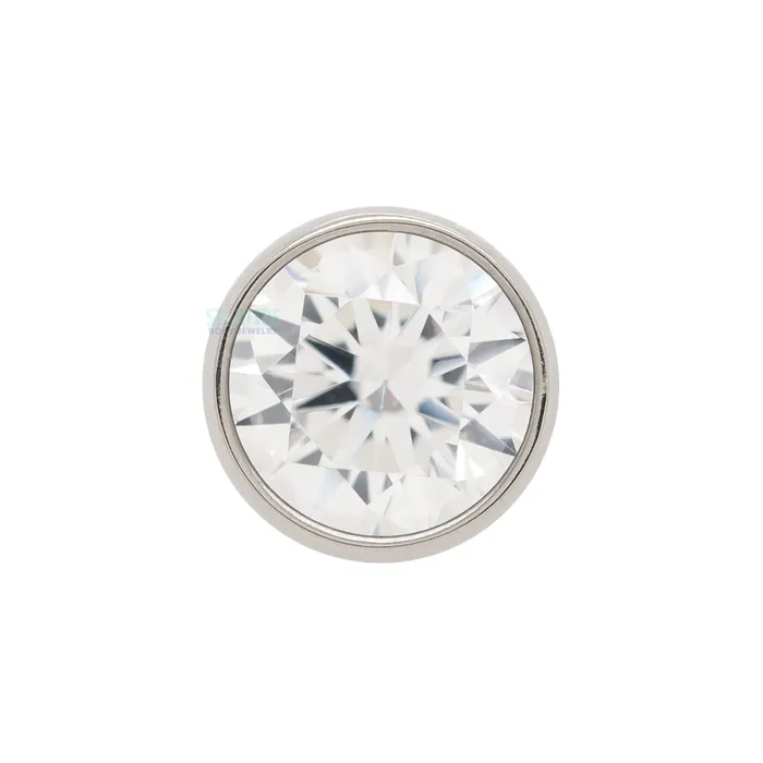 threadless 3mm BezelSet BrilliantCut Gem End Anatometal Rings