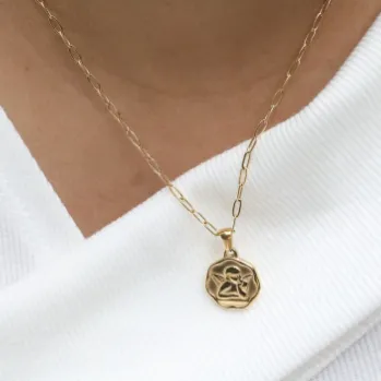 18K GoldFilled Hexagonal Cupid Pendant Necklace Jewelvers Necklaces