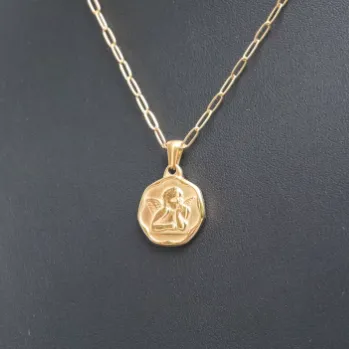 18K GoldFilled Hexagonal Cupid Pendant Necklace Jewelvers Necklaces 18K GoldFilled Hexagonal Cupid Pendant Necklace Jewelvers Necklaces