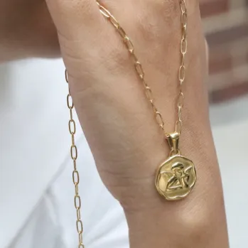 18K GoldFilled Hexagonal Cupid Pendant Necklace Jewelvers Necklaces 18K GoldFilled Hexagonal Cupid Pendant Necklace Jewelvers Necklaces