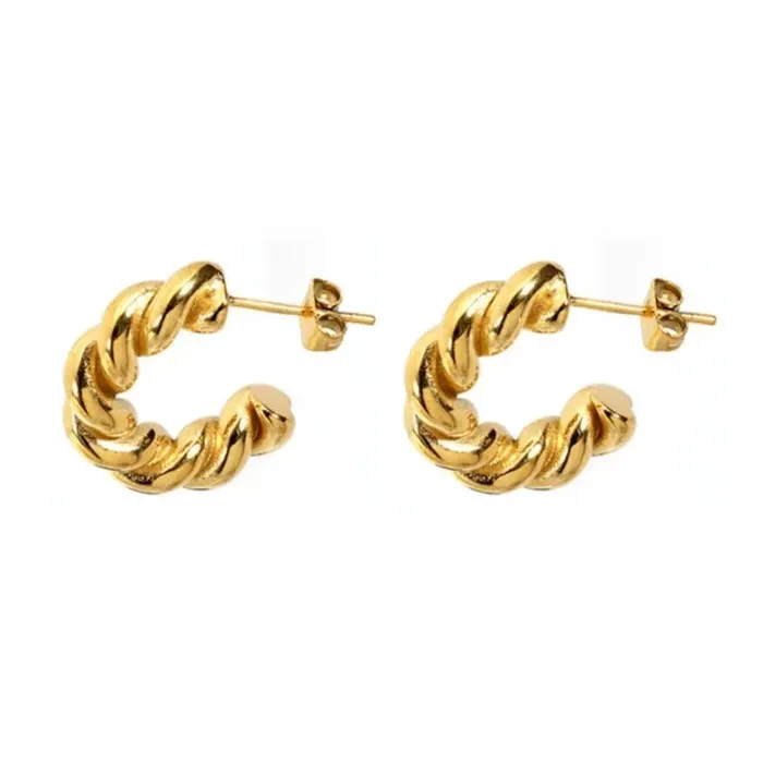 18K GoldFilled Twisted Open Hoop Earrings Jewelvers Earrings 18K GoldFilled Twisted Open Hoop Earrings Jewelvers Earrings