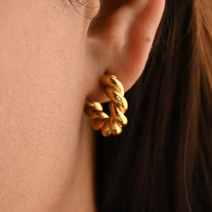 18K GoldFilled Twisted Open Hoop Earrings Jewelvers Earrings 18K GoldFilled Twisted Open Hoop Earrings Jewelvers Earrings