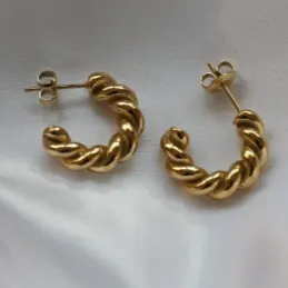 18K GoldFilled Twisted Open Hoop Earrings Jewelvers Earrings 18K GoldFilled Twisted Open Hoop Earrings Jewelvers Earrings