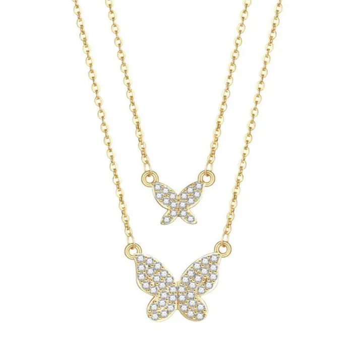 18K GoldFilled Zircon Layered Butterfly Necklace Jewelvers Necklaces 18K GoldFilled Zircon Layered Butterfly Necklace Jewelvers Necklaces