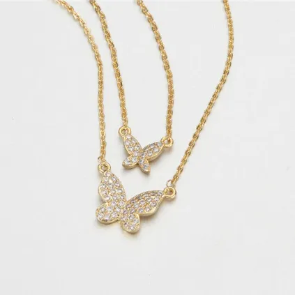 18K GoldFilled Zircon Layered Butterfly Necklace Jewelvers Necklaces 18K GoldFilled Zircon Layered Butterfly Necklace Jewelvers Necklaces