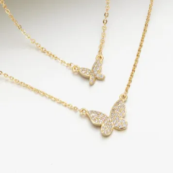 18K GoldFilled Zircon Layered Butterfly Necklace Jewelvers Necklaces 18K GoldFilled Zircon Layered Butterfly Necklace Jewelvers Necklaces