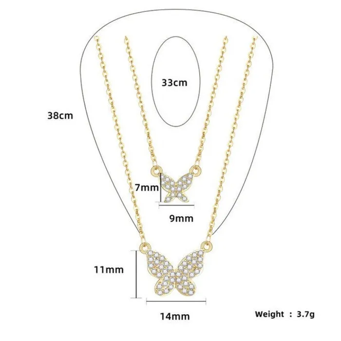 18K GoldFilled Zircon Layered Butterfly Necklace Jewelvers Necklaces 18K GoldFilled Zircon Layered Butterfly Necklace Jewelvers Necklaces