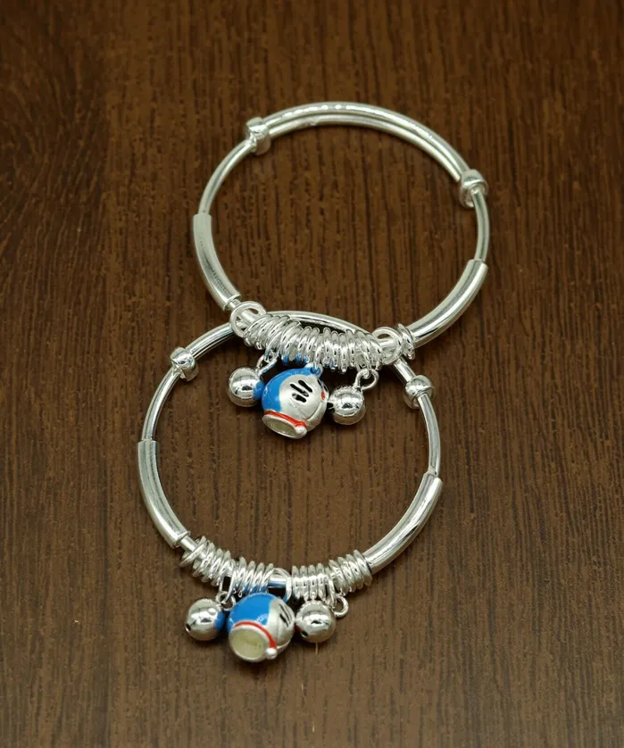 925 sterling silver adjustable charm bangle bracelet kada unisex kids baby bbk33 TRIBAL ORNAMENTS Bracelets