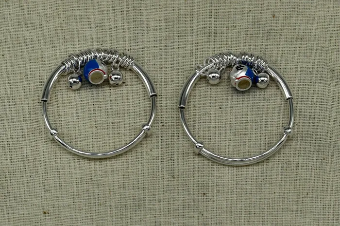 925 sterling silver adjustable charm bangle bracelet kada unisex kids baby bbk33 TRIBAL ORNAMENTS Bracelets