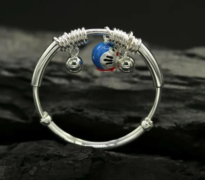 925 sterling silver adjustable charm bangle bracelet kada unisex kids baby bbk33 TRIBAL ORNAMENTS Bracelets