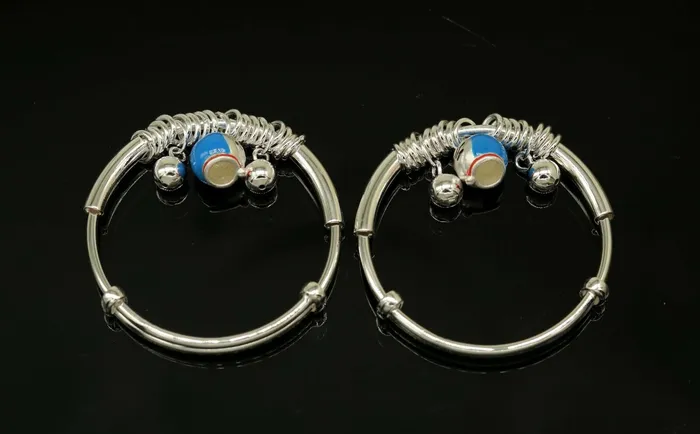 925 sterling silver adjustable charm bangle bracelet kada unisex kids baby bbk33 TRIBAL ORNAMENTS Bracelets