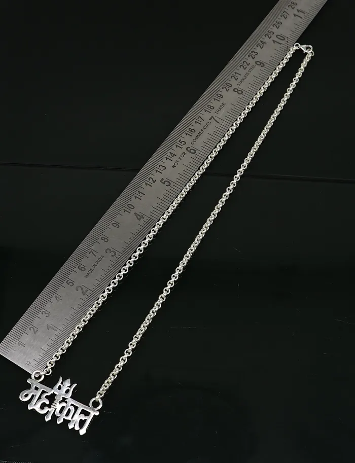 925 sterling silver handmade Lord shiva Mahakal Name pendant amazing stunning divine Mangalsutra necklace blessing shiva necklace set213 TRIBAL ORNAMENTS Necklaces