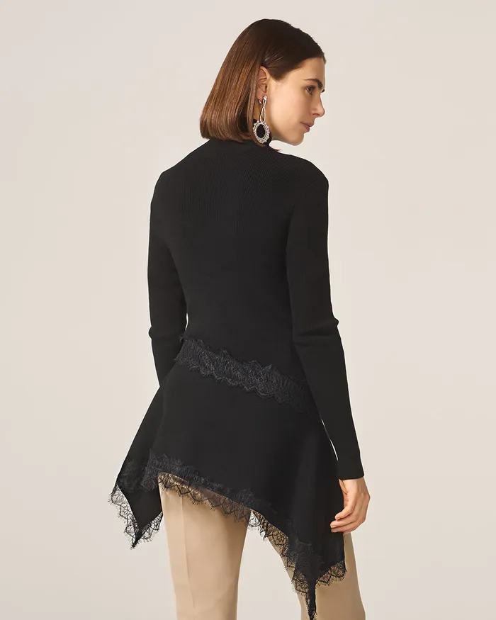 ADEAM Black Ashlee Knit Top Rings