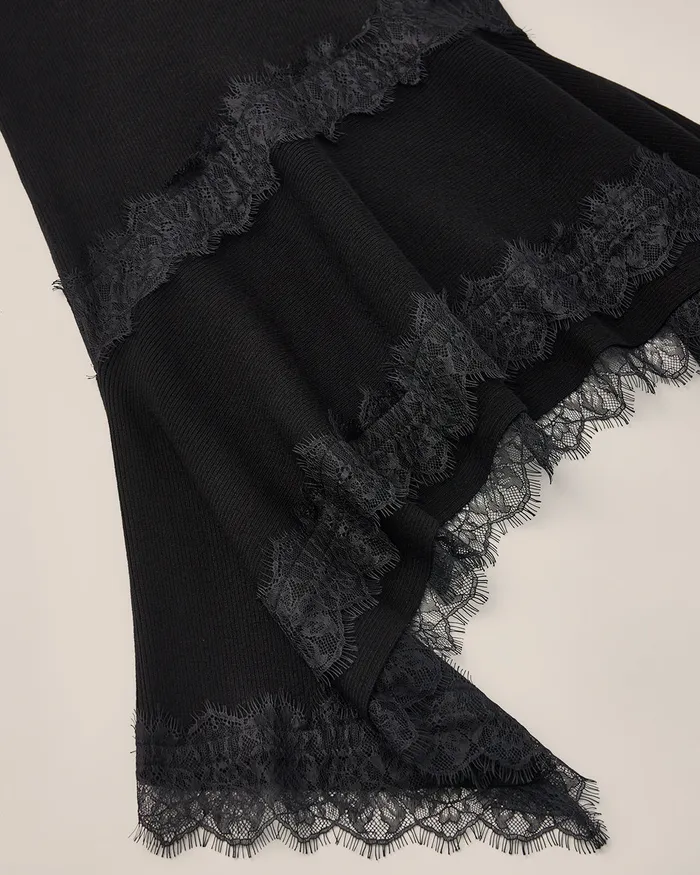 ADEAM Black Ashlee Knit Top Rings